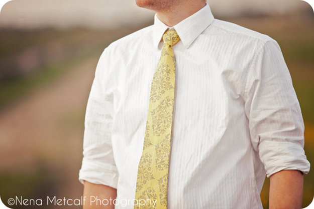 yellow wedding tie