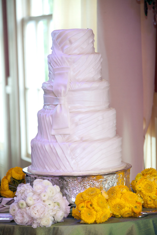pleated wedding cake