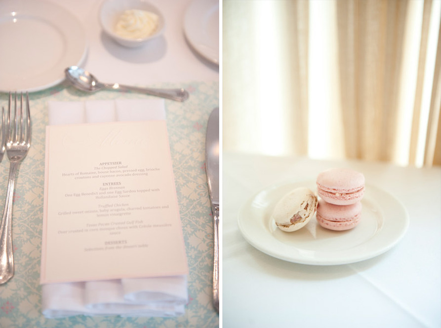 bridal luncheon menu and dessert