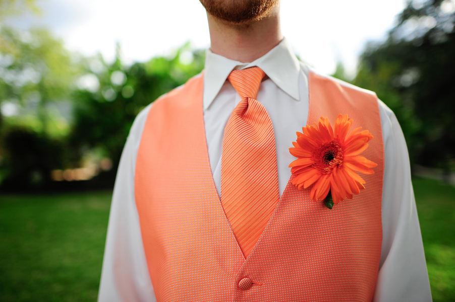 orange wedding tux