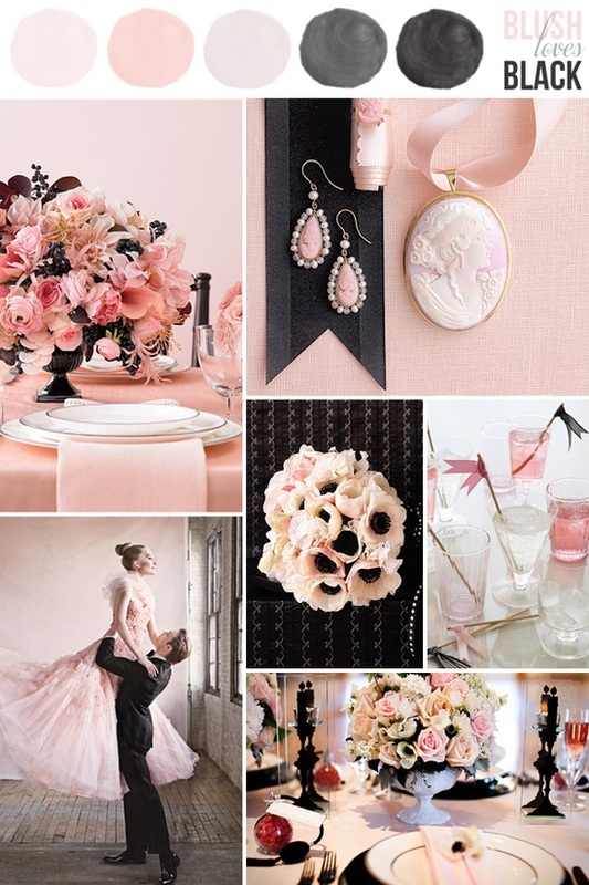 pink and black wedding colors
